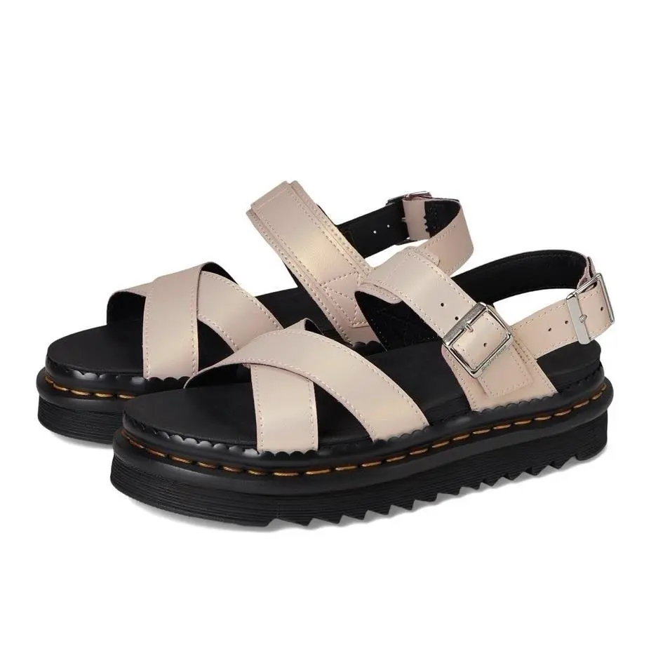 Dr. Martin Voss II Shift Leather 41136650 Powder Pink Gold Sandals Shoes 8