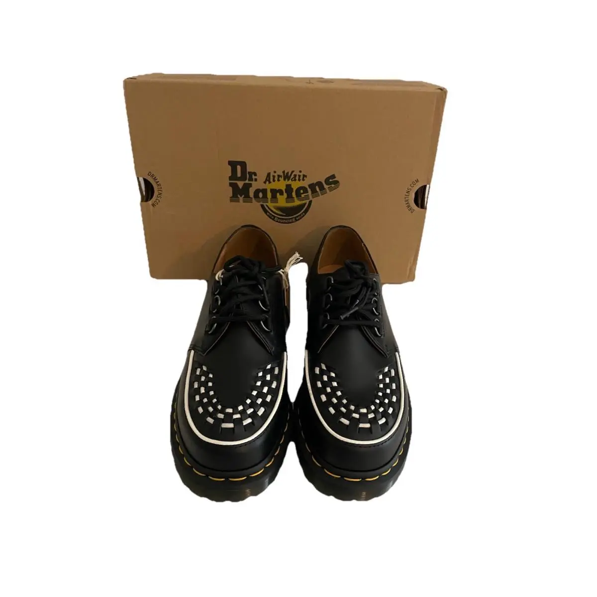 Dr. Martens Ramsey Black Smooth White Cap Stitching Mens Shoes Size 10 Creeper