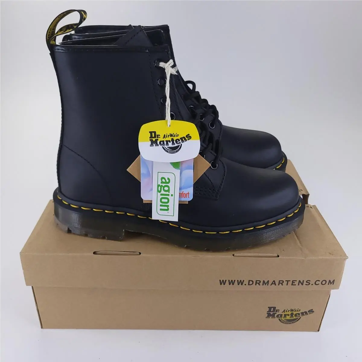 Dr. Martens Work Boots Mens 8 Womens 9 Black 1460 SR Slip Resistant Leather