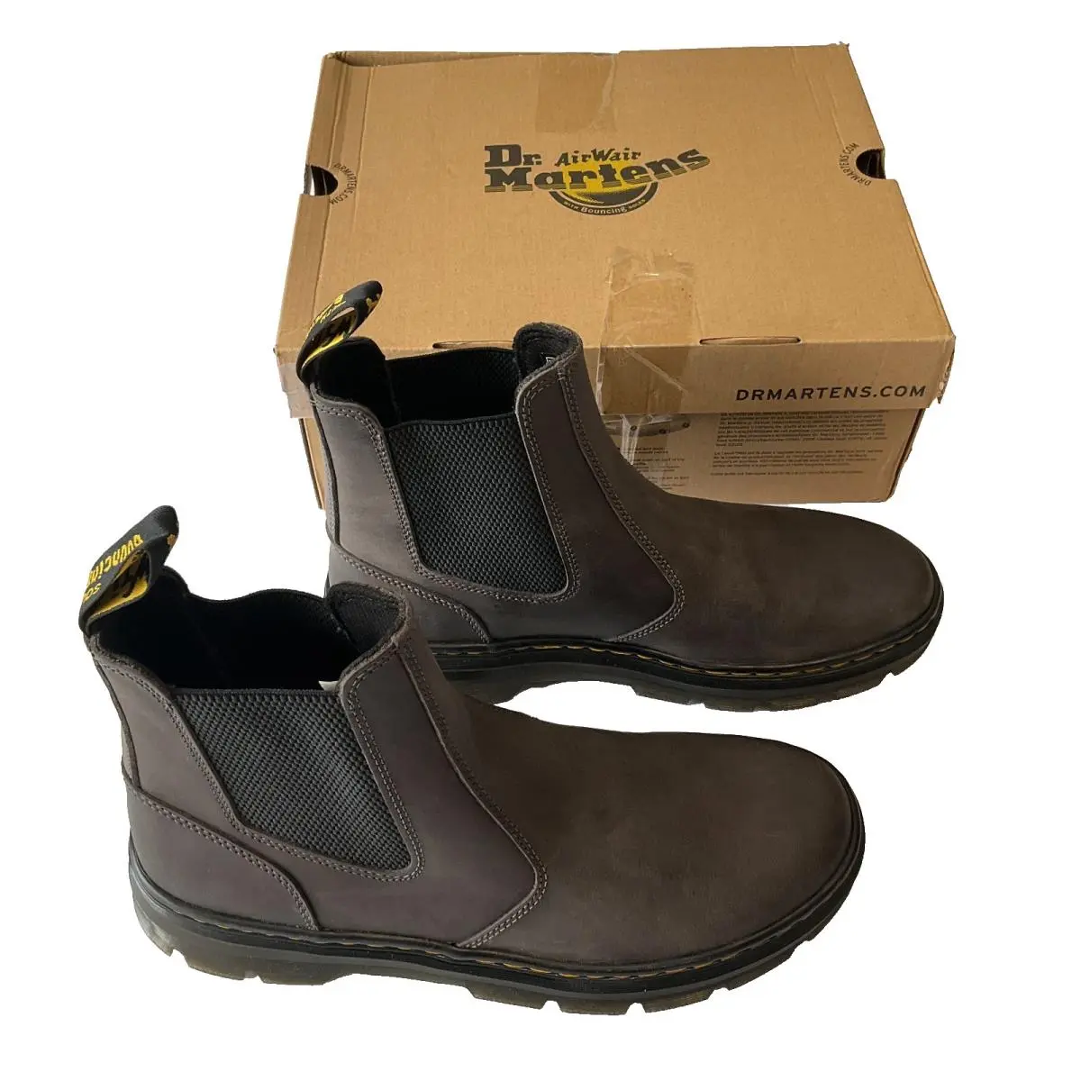 Dr Martens Air Wair Boots Unisex Adult Size M11 W12 Brown Saddleback 42013020