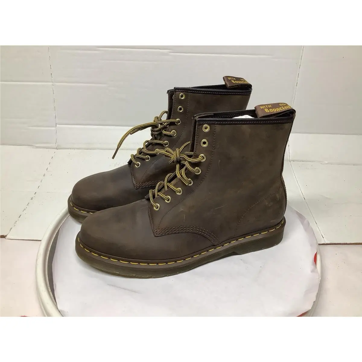 Dr. Martens New. Size 14 Men`s Leather Boots Brown 11822