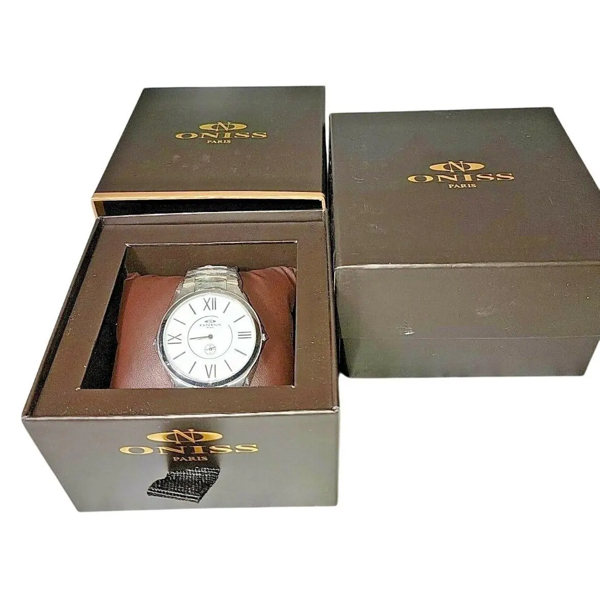 Men`s  Paris ON5549-MWT Watch Silver Tone Stainless Steel 42mm by Oniss