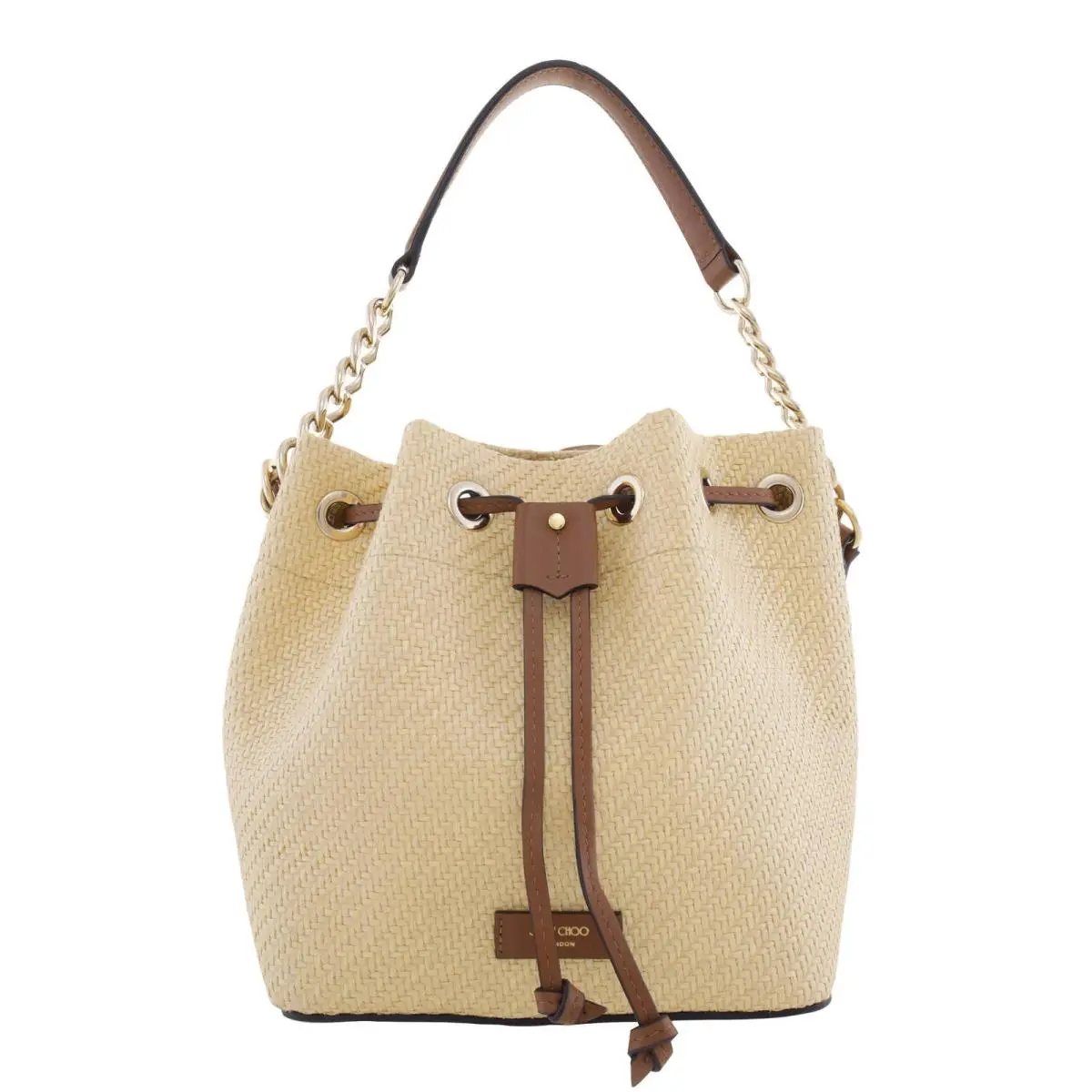 Jimmy Choo Juno/s Raffia Bucket Bag 239JUNO/S Orfl Natural/tan