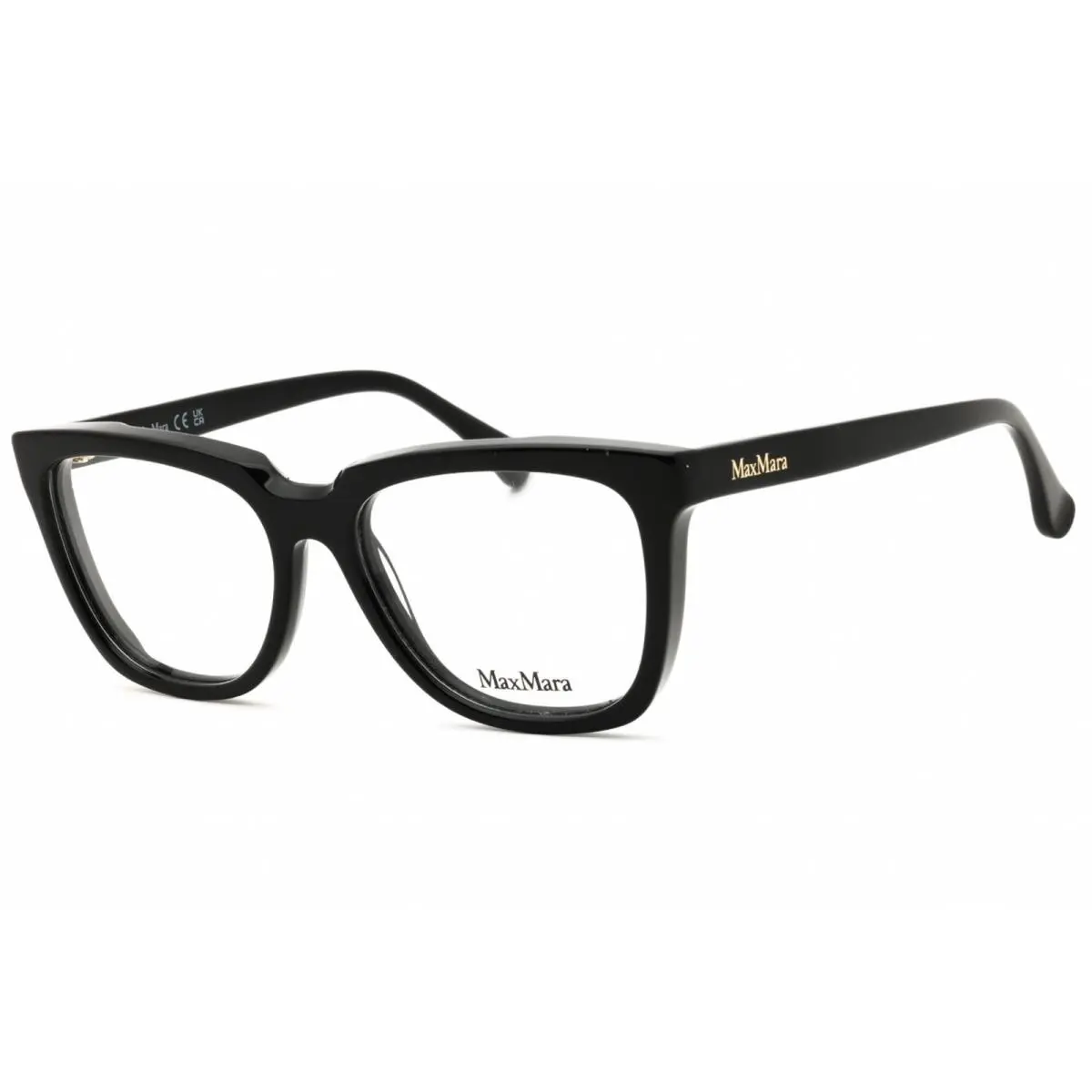 Women`s Eyeglasses Shiny Black Acetate Rectangular Full Rim MM5115 001 by Max Mara