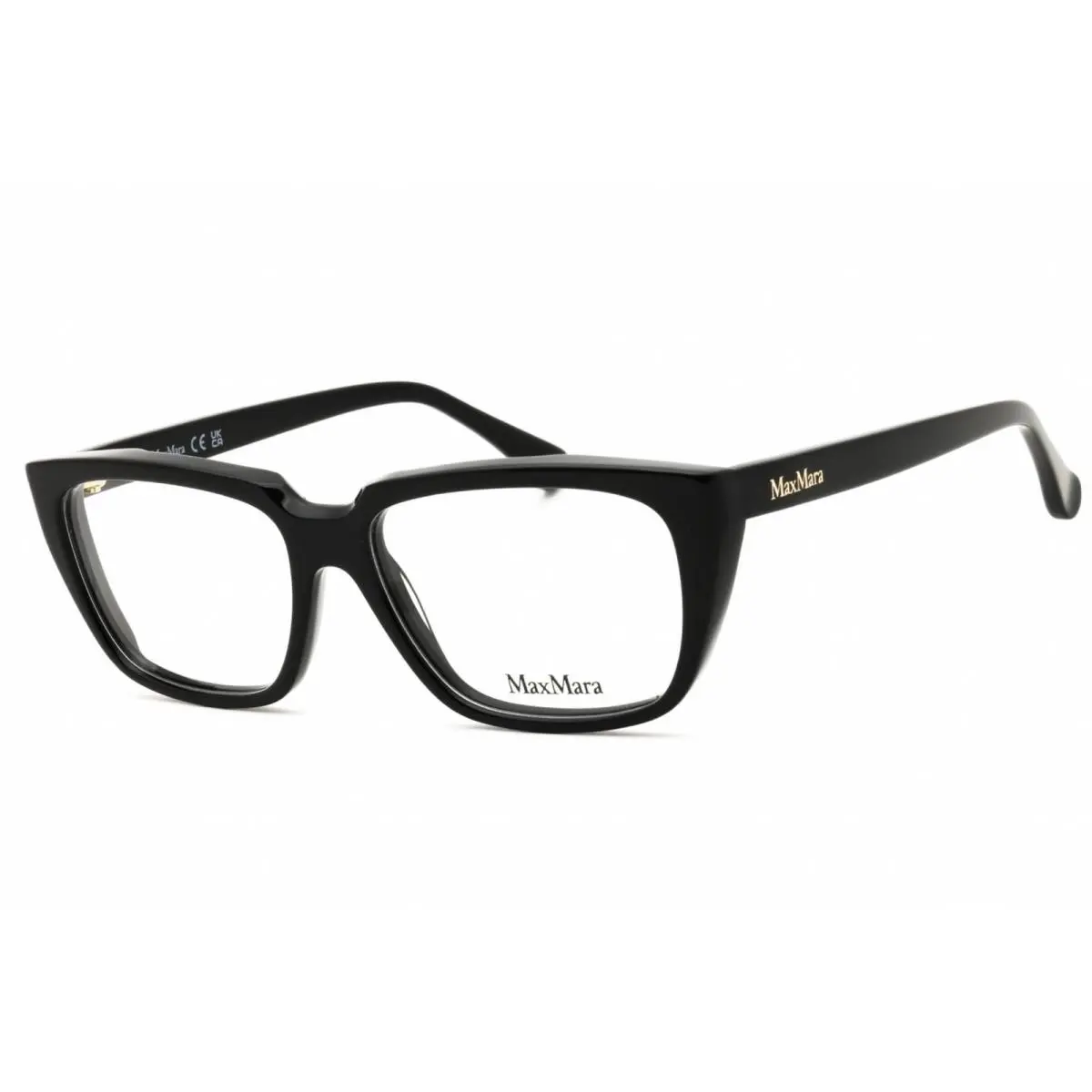 Women`s Eyeglasses Shiny Black Acetate Rectangular Full Rim MM5112 001 by Max Mara