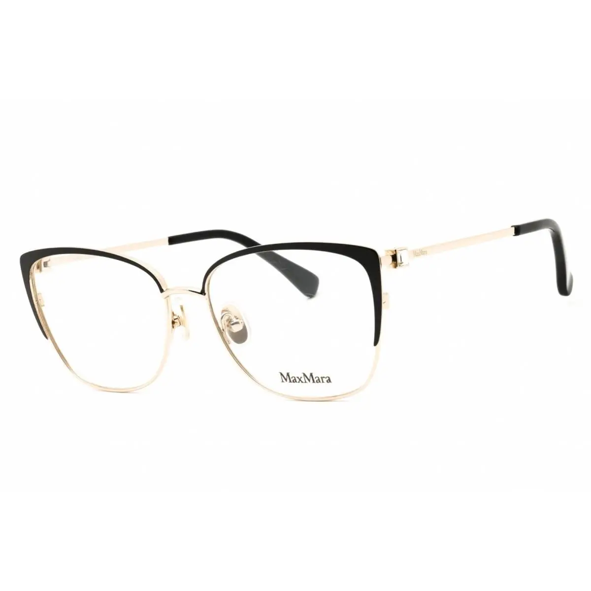 Max Mara Women`s Eyeglasses Black/other Metal Cat Eye Full Rim Frame MM5106 005