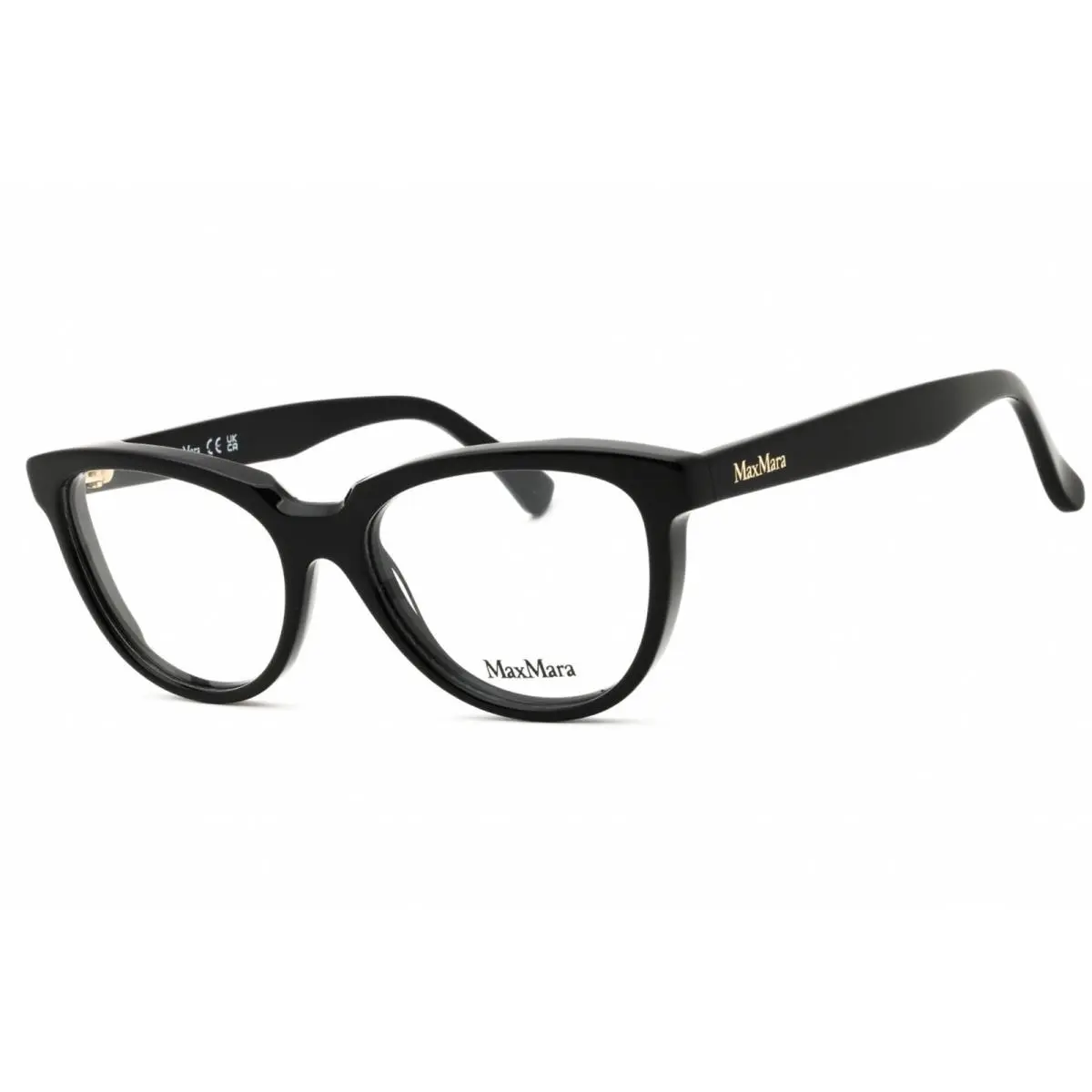 Max Mara Women`s Eyeglasses Shiny Black Acetate Cat Eye Full Rim MM5143 001