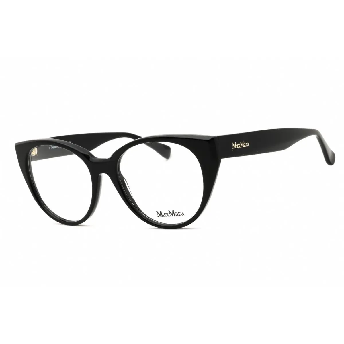 Max Mara MM5161-001 Eyeglasses Shiny Black Clear Demo Lens 53mm Women