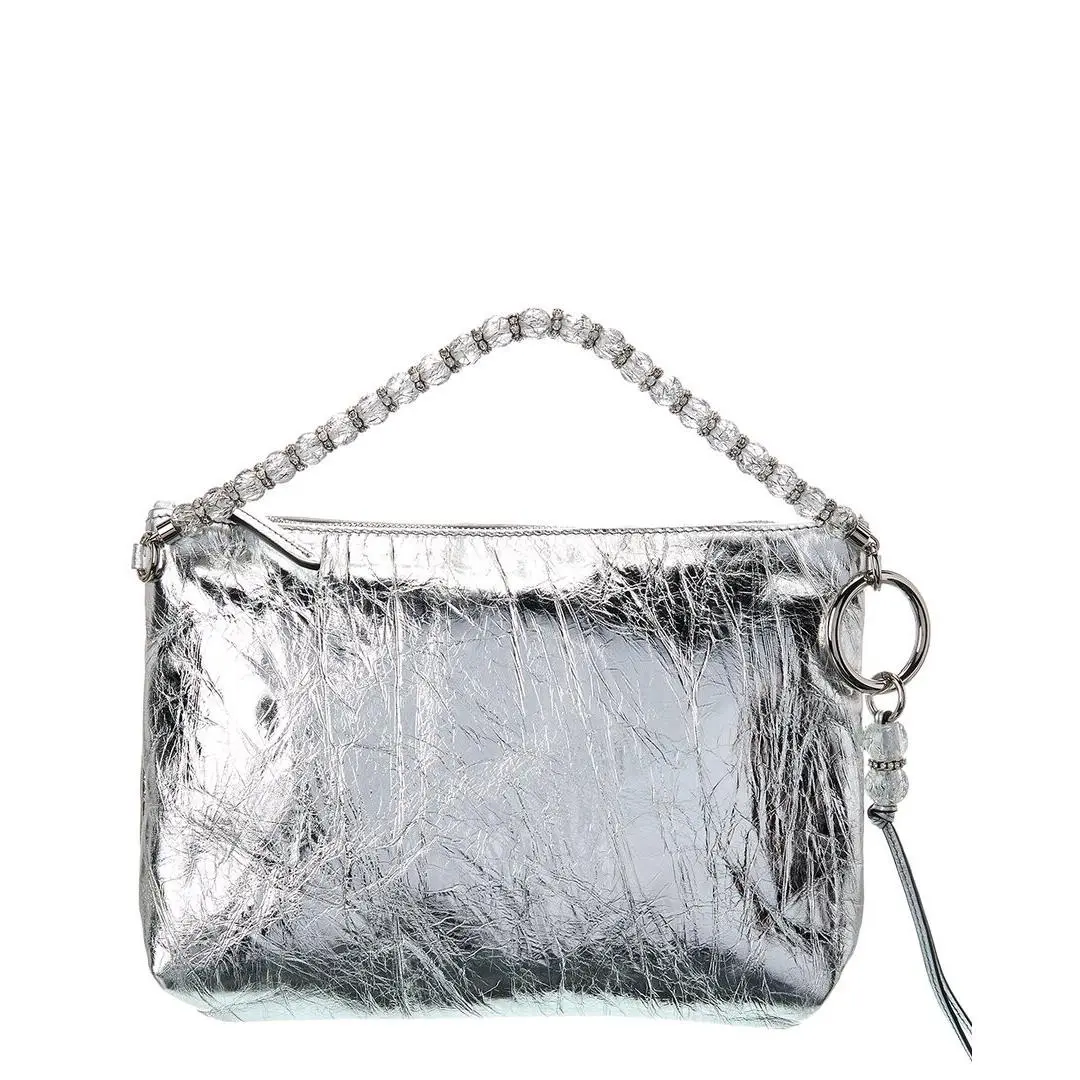 Callie Leather Clutch Women`s Silver by Jimmy Choo