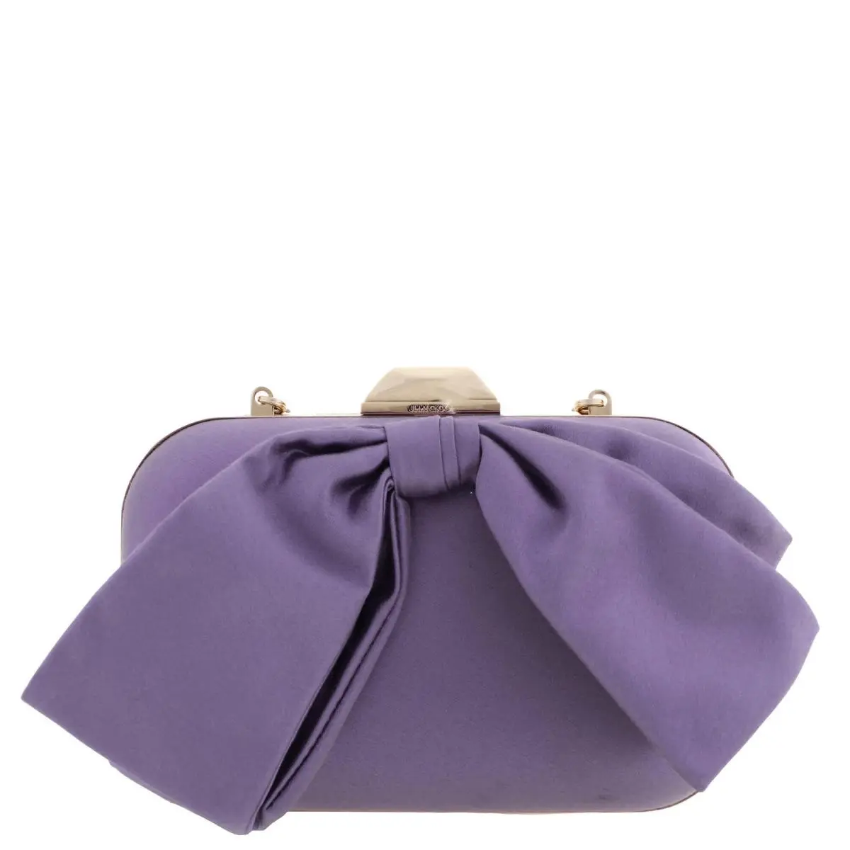 Jimmy Choo Cloud Wisteria Satin Bow Clutch Bag 231CLOUD Ajv Wisteria/wisteria