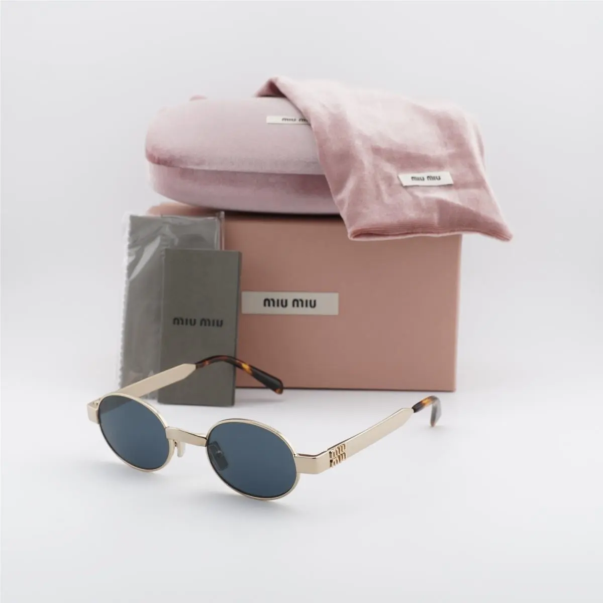 MU B51S ZVN70B Pale Gold/dark Grey 47-21-135 Sunglasses by Miu Miu