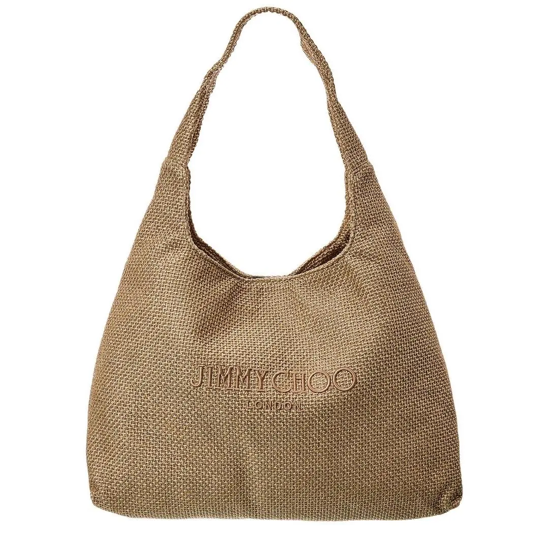 Beach Diamond Large Raffia Hobo Bag Women`s Gold by Jimmy Choo