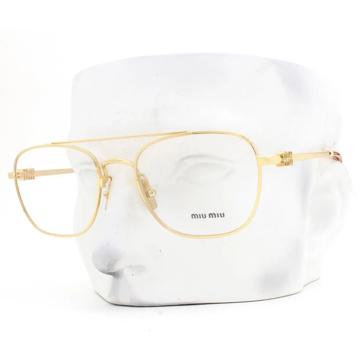 Miu Miu Eyeglasses Vmu 51W 5AK-1O1 Glasses Shiny Gold on Havana 53mm with Case