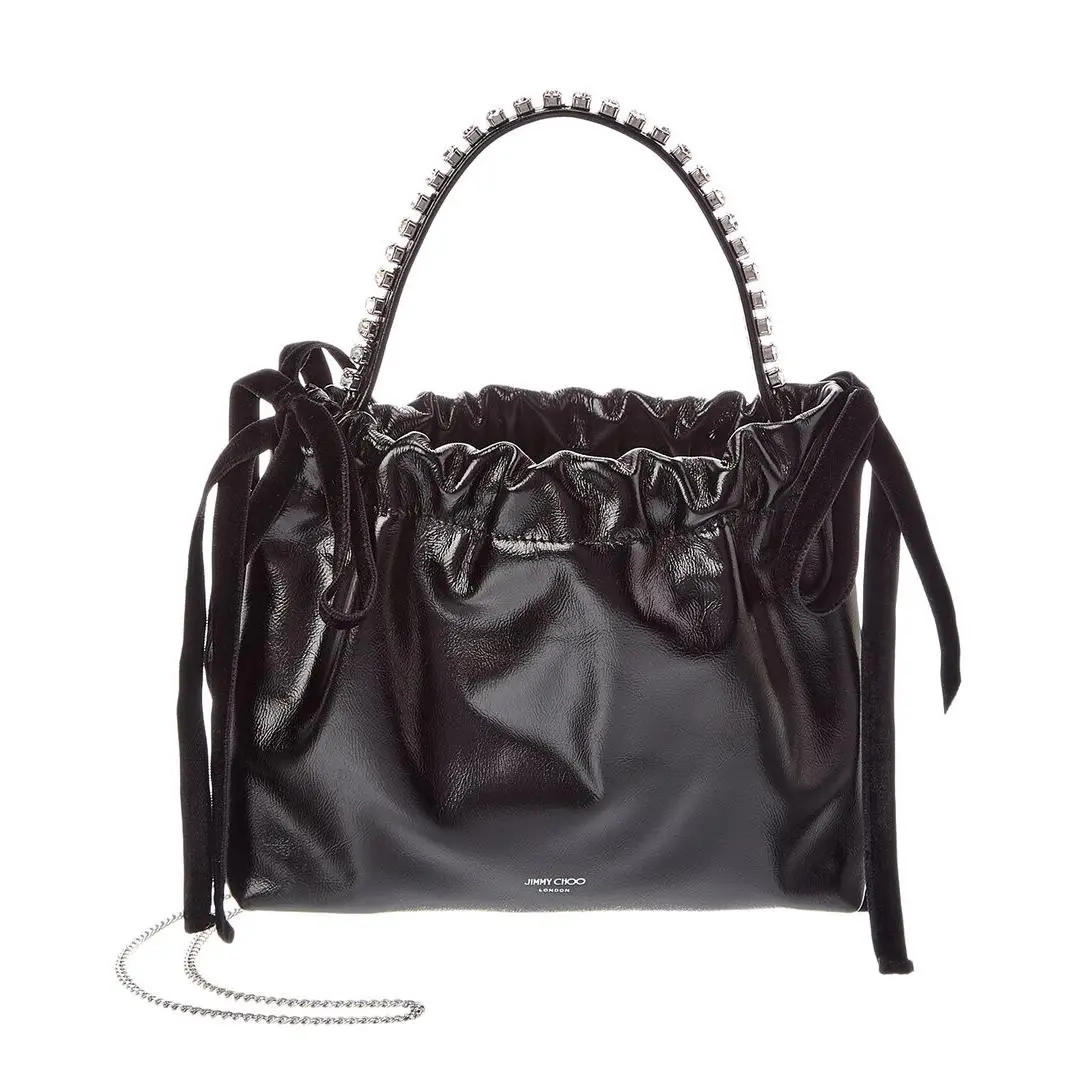 Jimmy Choo Drawstring Mini Leather Tote Women`s Black Ns