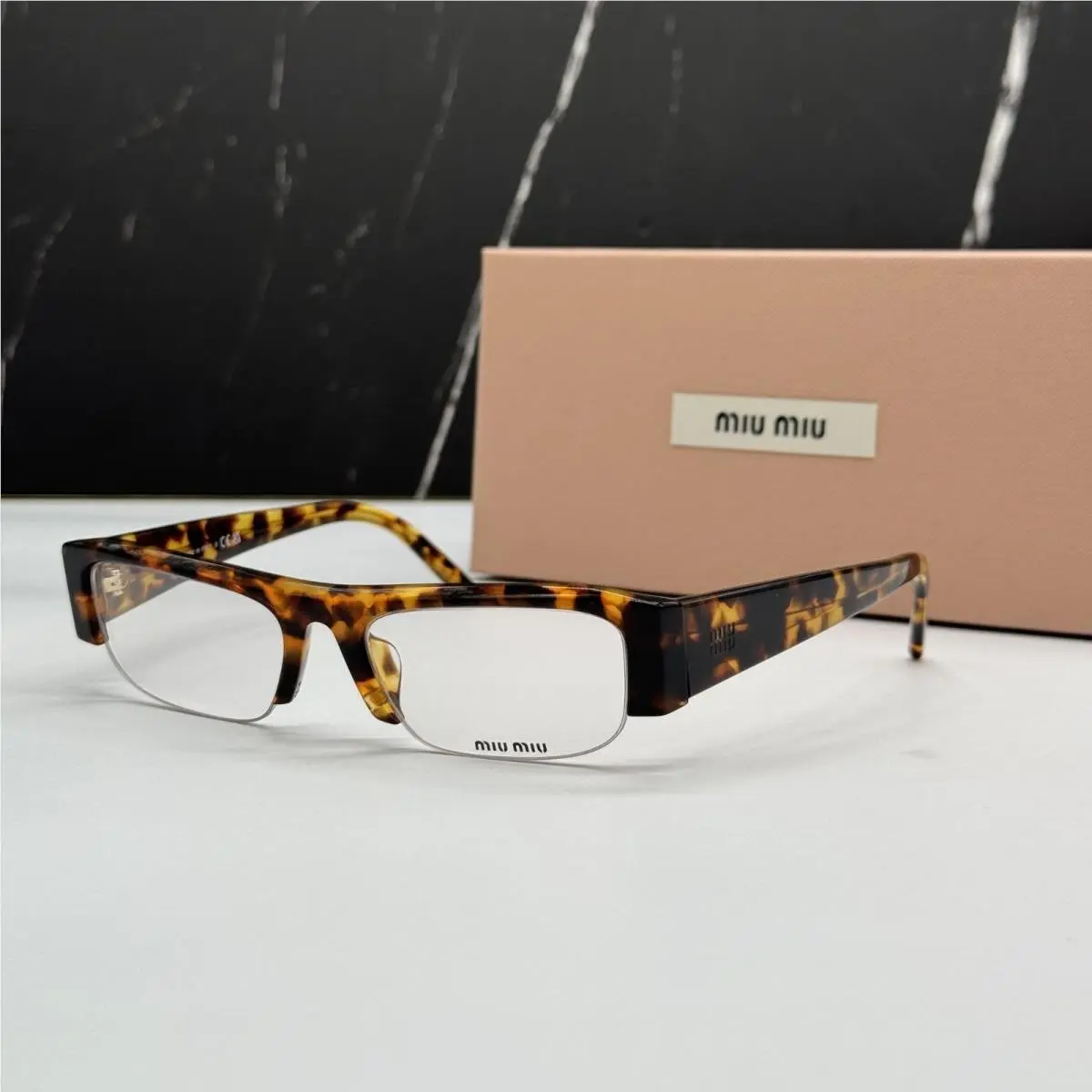 Miu Miu MUB07S 14L08N Eyeglasses Havana Women MU B07S Smu B07