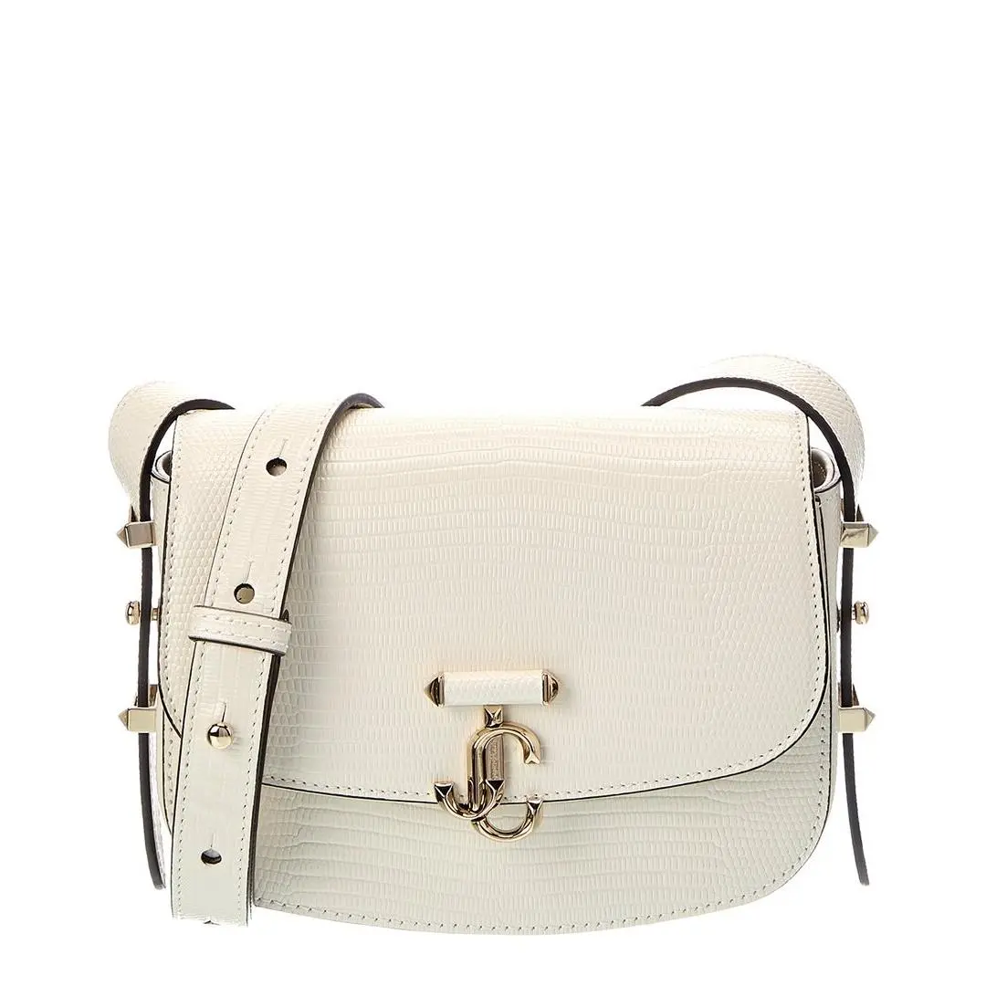 Jimmy Choo Lizard-embossed Leather Crossbody Women`s White