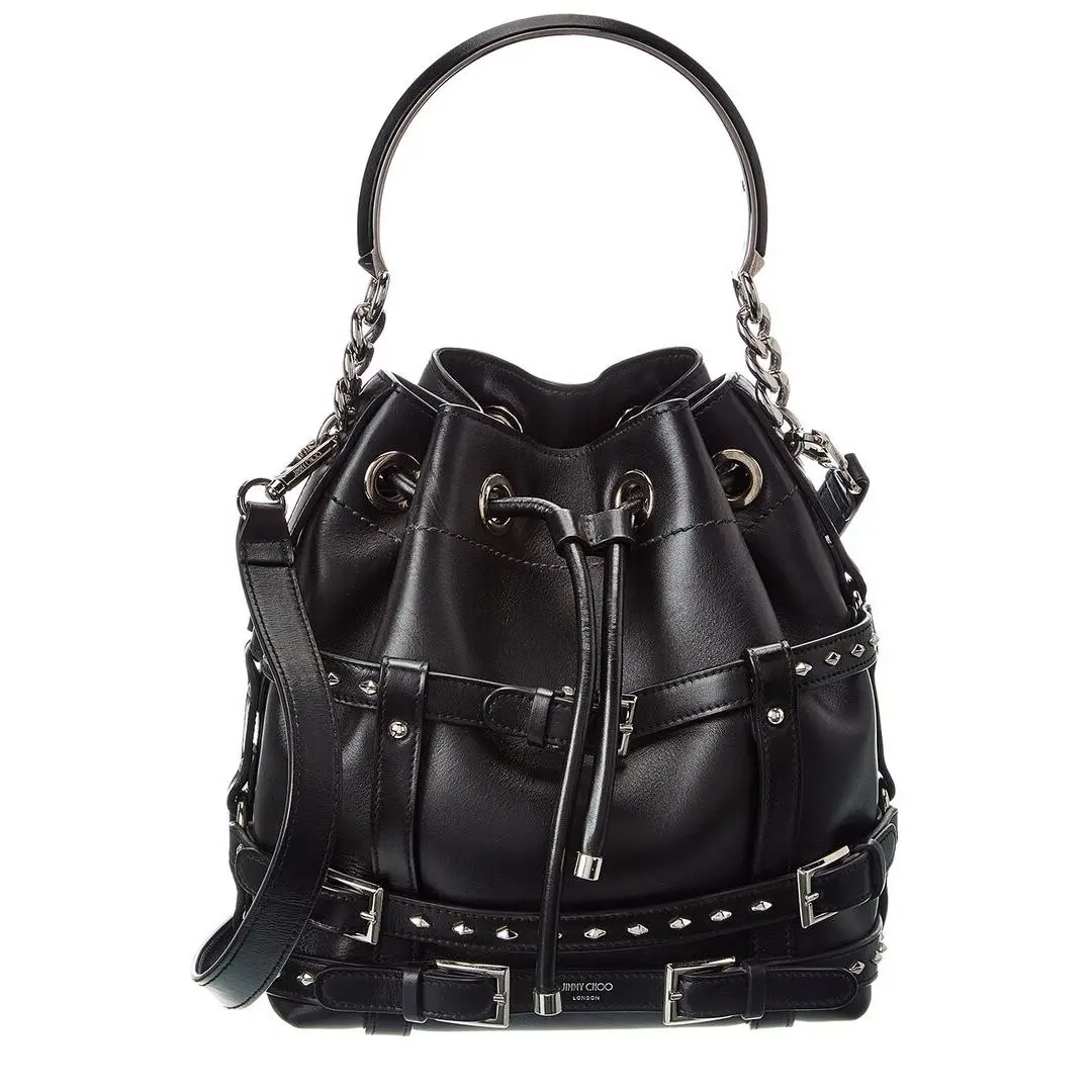 Jimmy Choo Bon Bon Leather Bucket Bag Women`s Black
