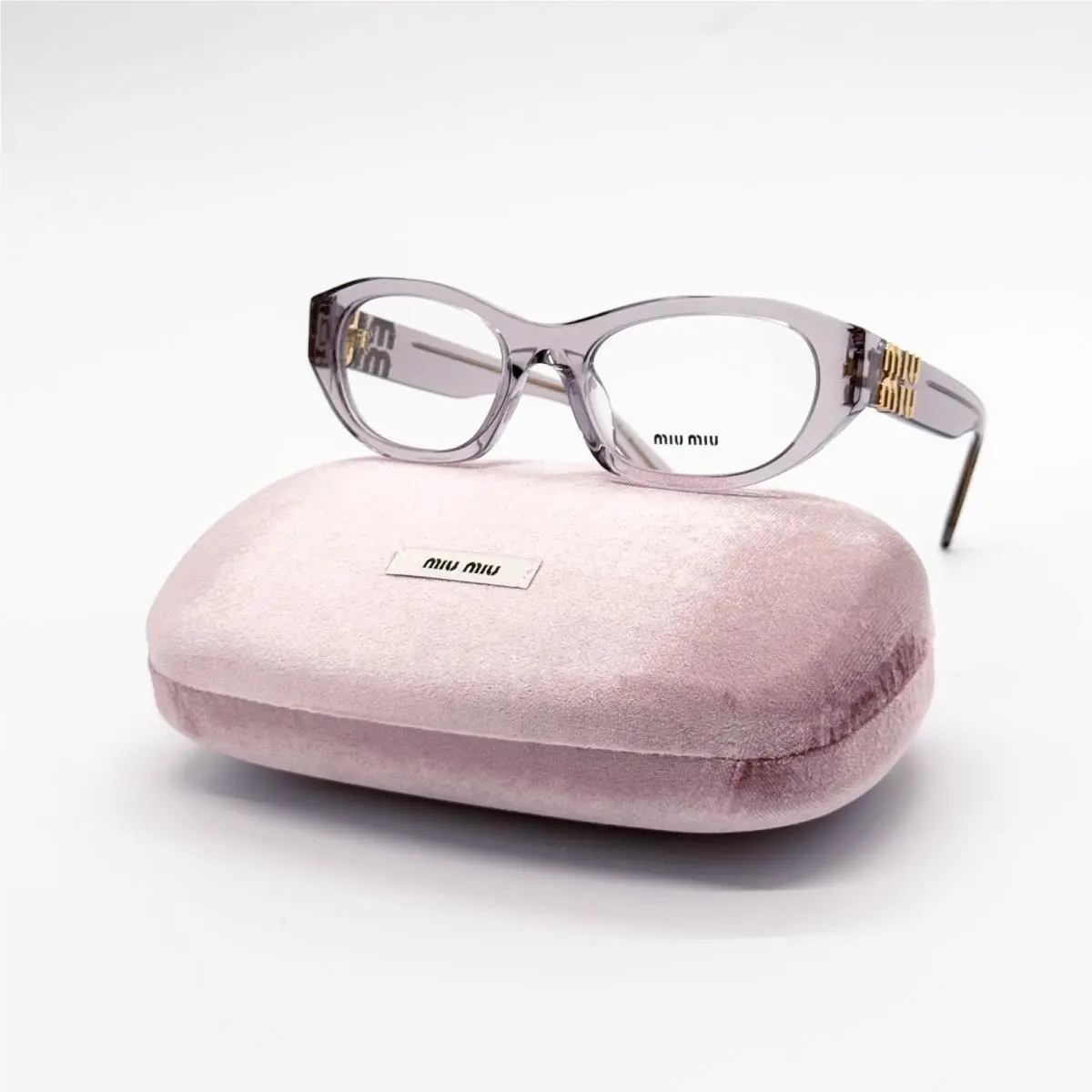 Miu Miu MU03WV 12W1O1 Clear Pink Women Eyeglasses