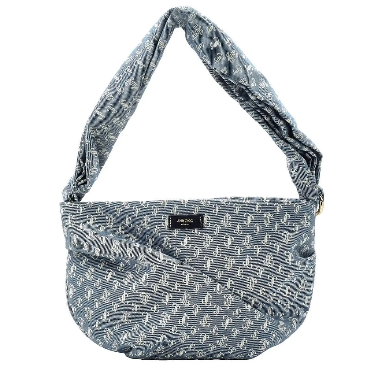 Jimmy Choo Ladies Bonny Blue Denim Shoulder Bag Bonny Shoulder Ahk Denim/light