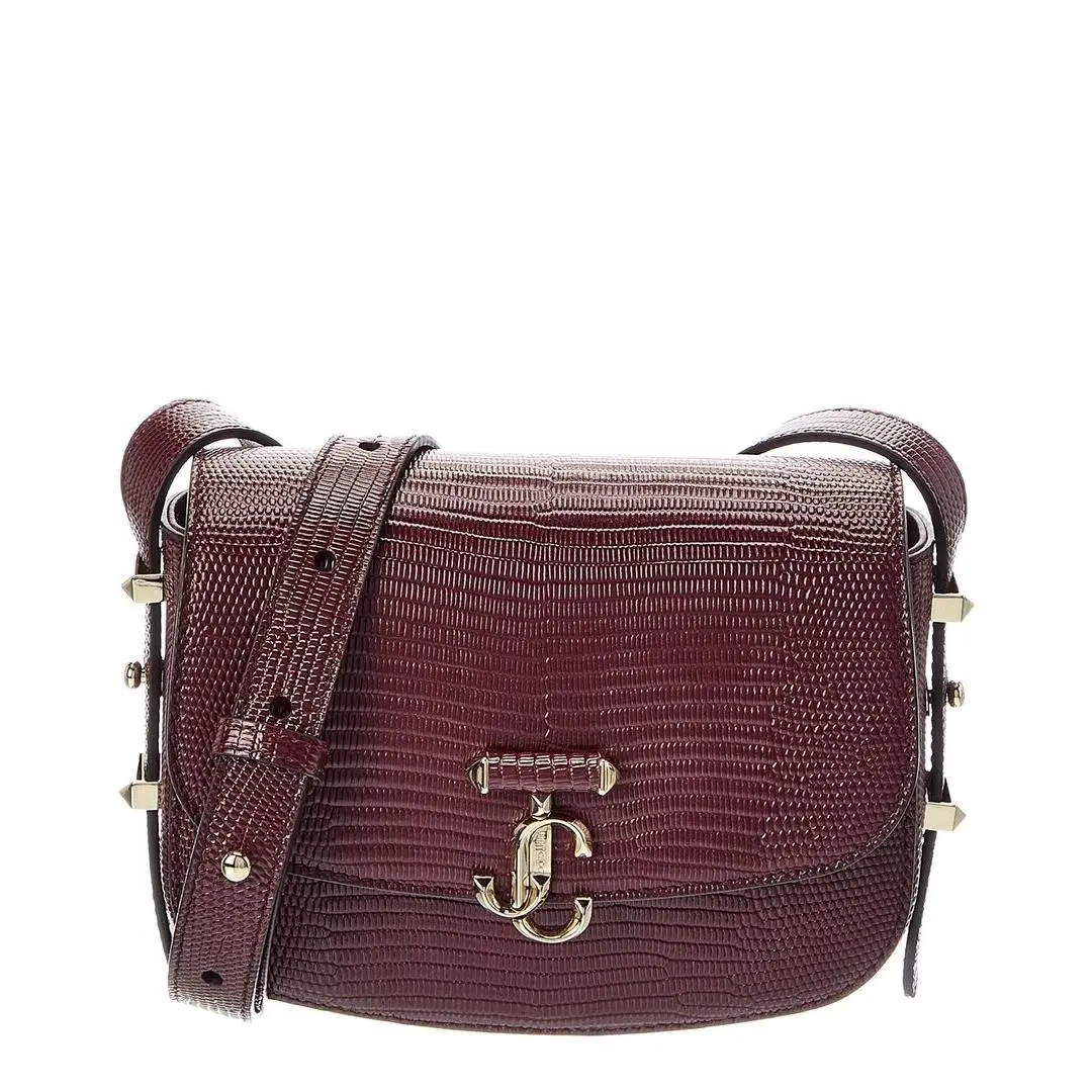 Jimmy Choo Lizard-embossed Leather Crossbody Women`s Red
