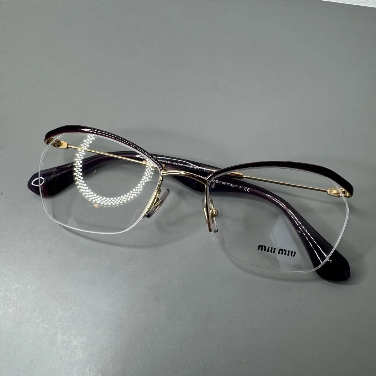 Miu Miu Vmu 54L 54x18 Nad - 101 140 Women’s Eyeglasses Frame Only Purple Gold