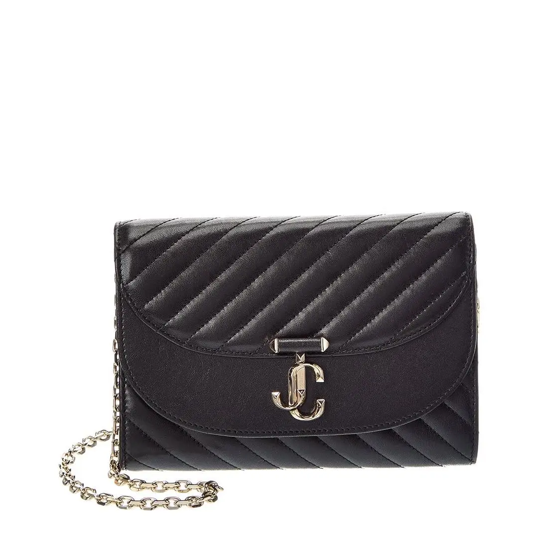 Jimmy Choo Avn Curve Leather Clutch Women`s Black Ns