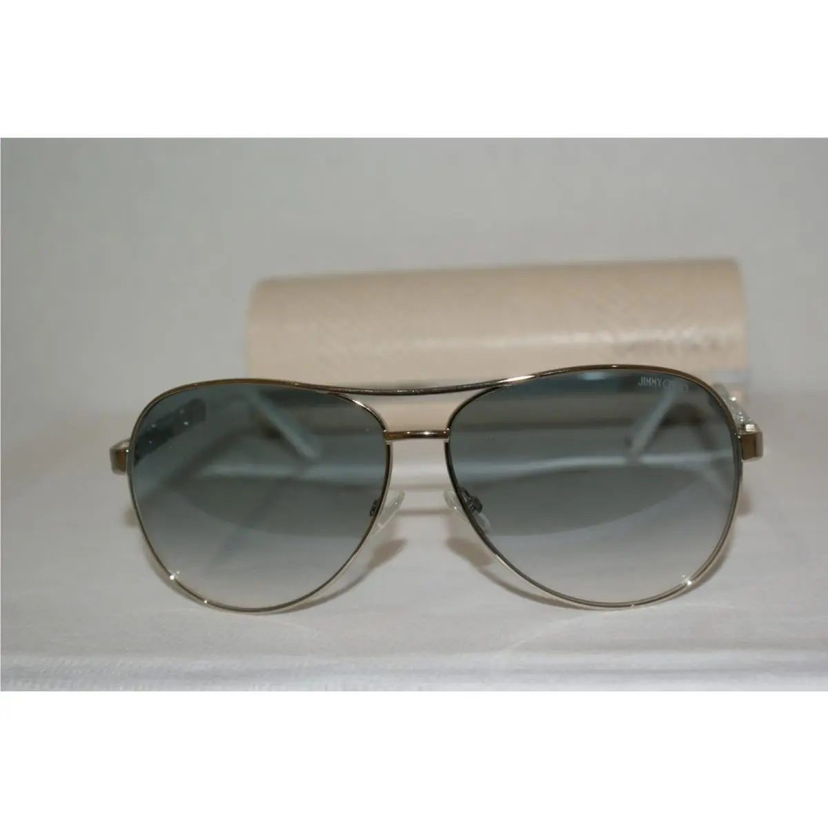 Authen Jimmy Choo Sunglasses Lexie Gold/white/glitter P8I 61-12 W Origi Case