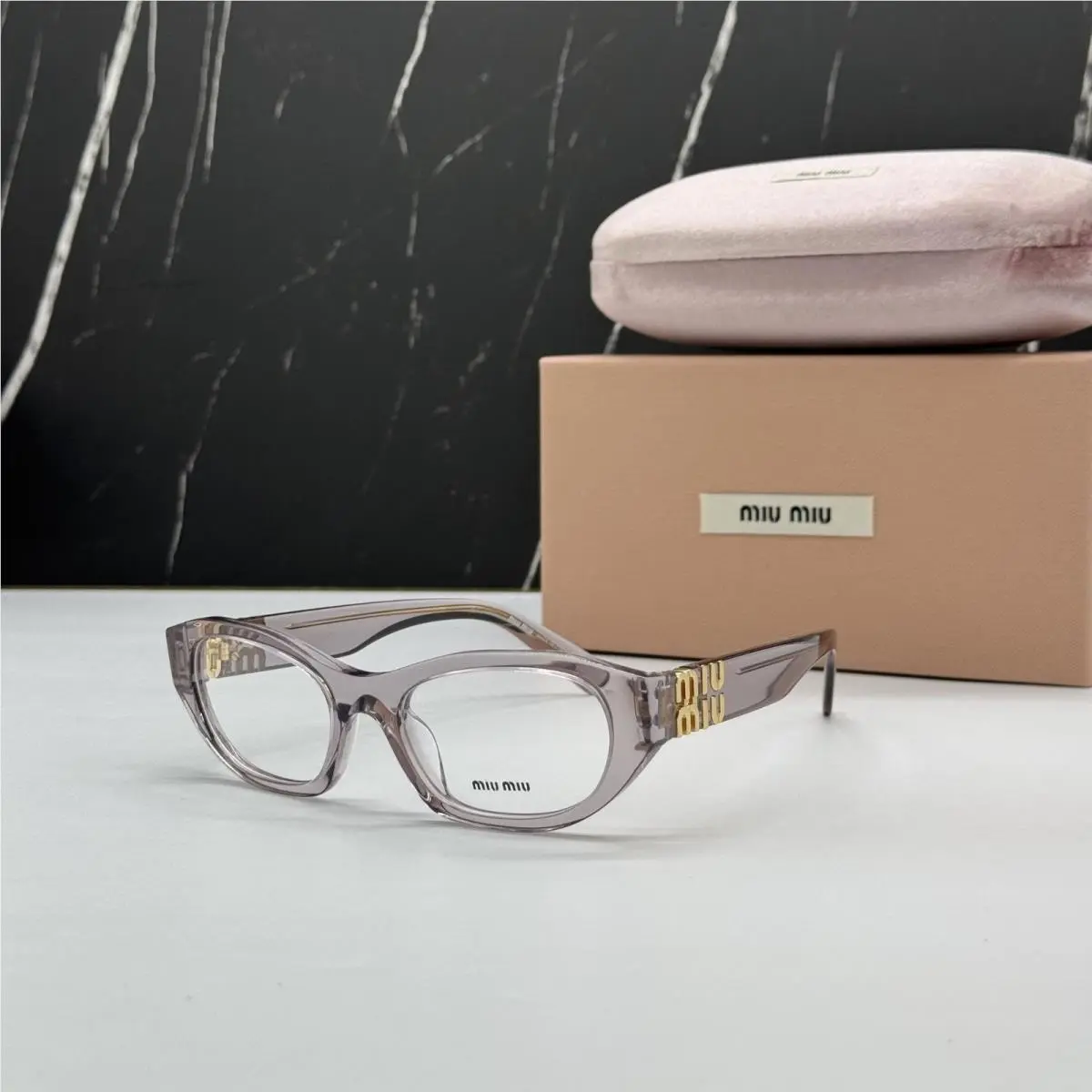 Miu Miu Pink Clear Eyeglasses MU03WV 12W1O1