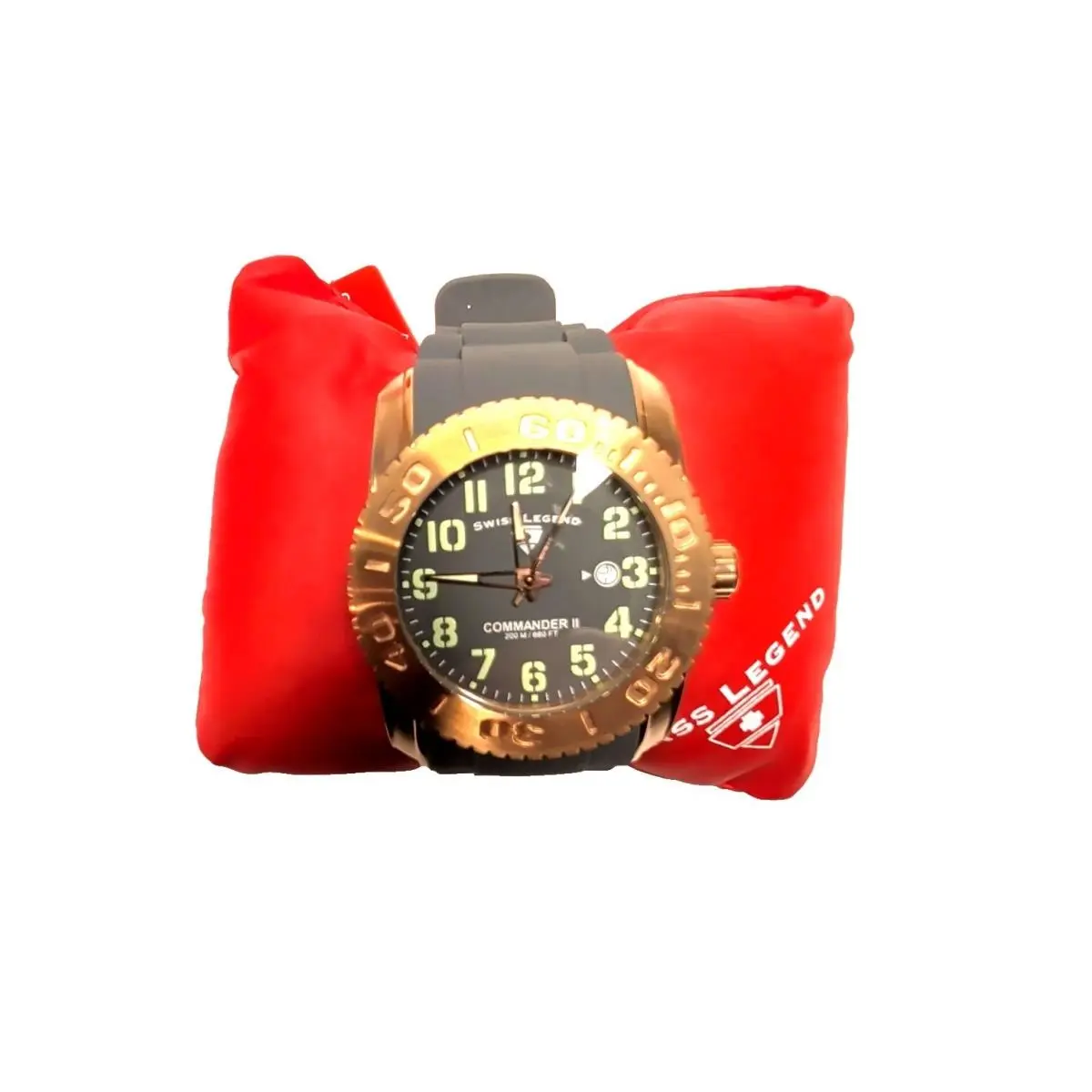 Swiss Legend Commander II SL-10068-RG-014 Rose Gold 200M Diver Watch Gray Strap