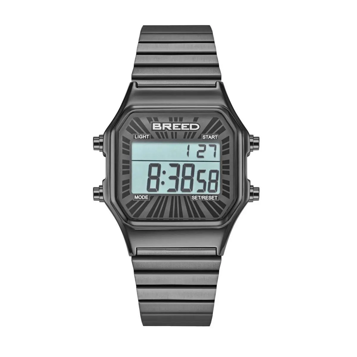 Breed Terra Digital Watch w/ Backlight/timer Black Black Dial Wristwatch BRD9702