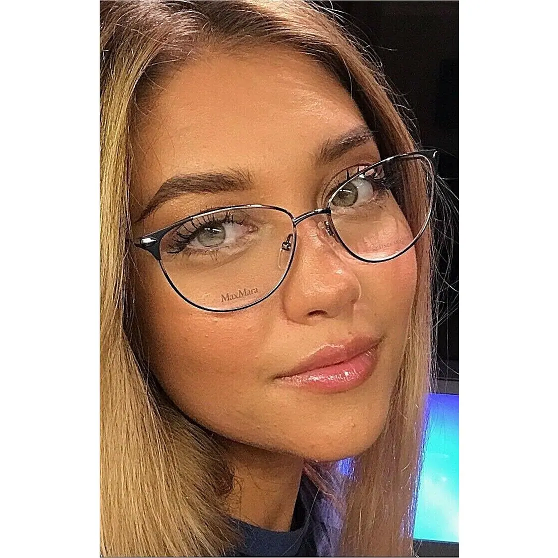 Max Mara MM 1211 Ffu Silver Cat Eye Women`s Eyeglasses Frame