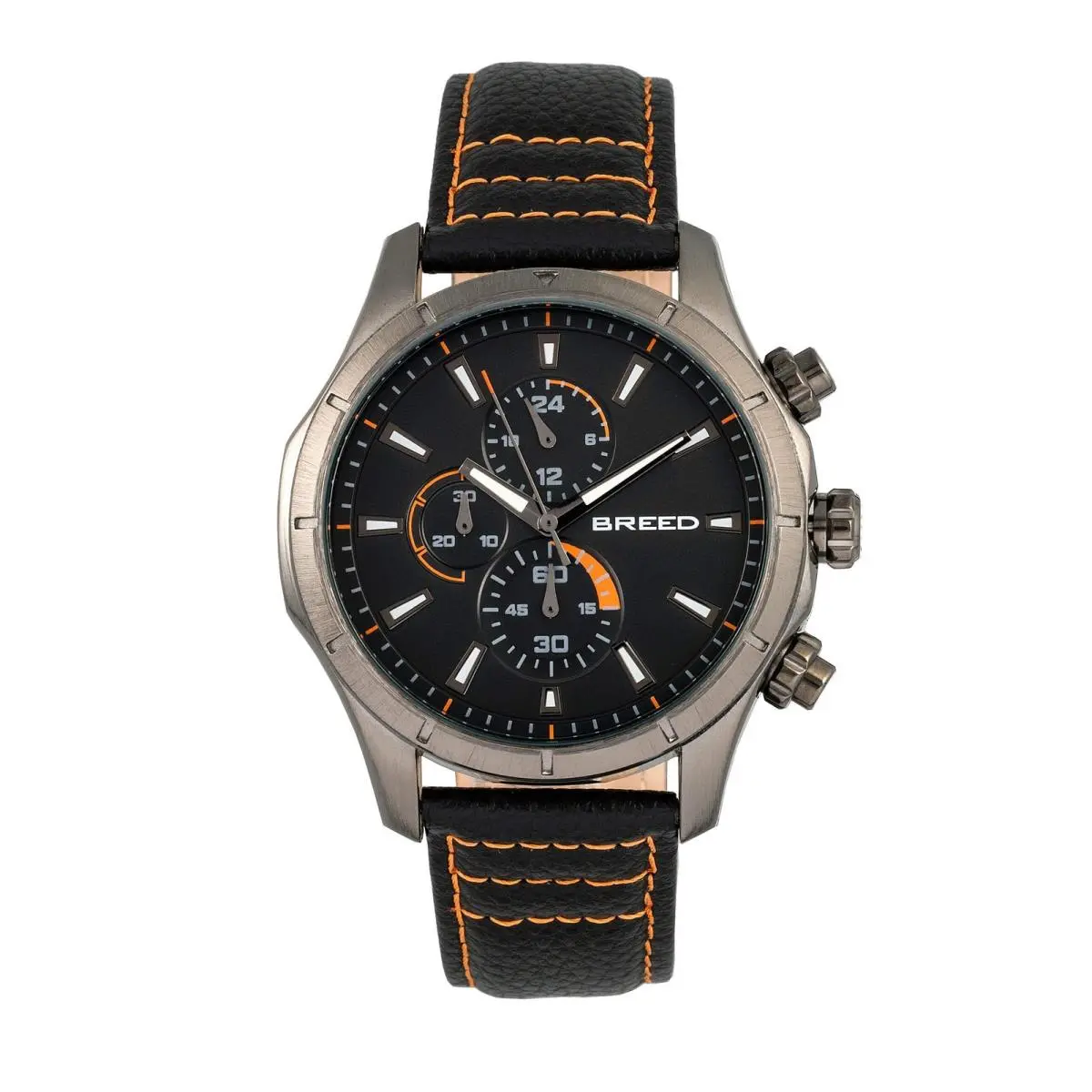 Breed Lacroix Gunmetal/orange Charcoal Dial Wristwatch BRD6805