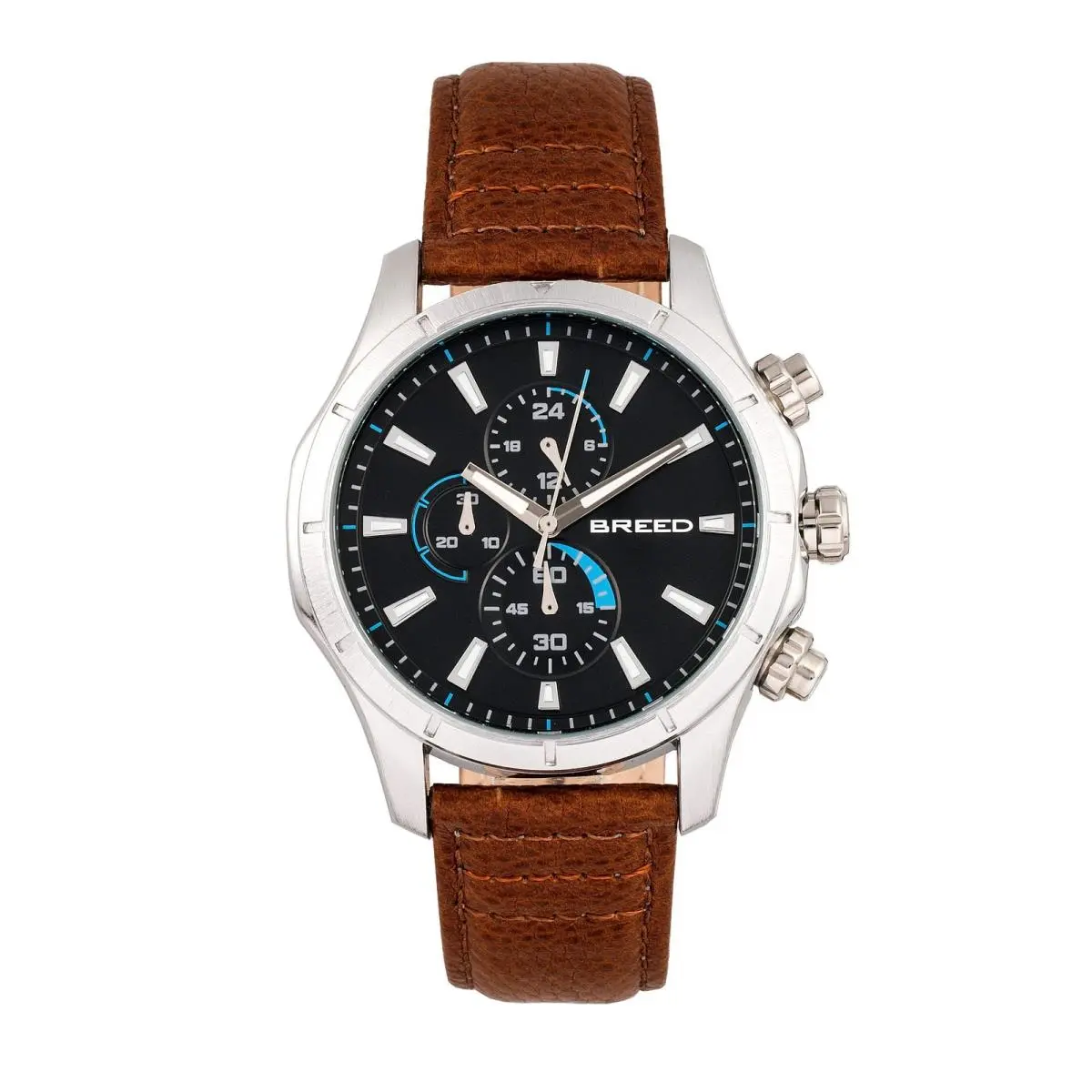 Breed Lacroix Silver/brown Black Dial Wristwatch BRD6802