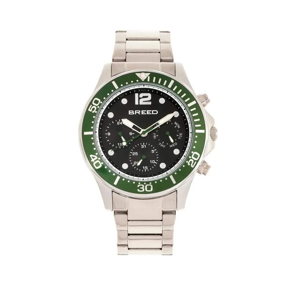 Breed Pegasus Green/silver Black Dial Wristwatch BRD8102