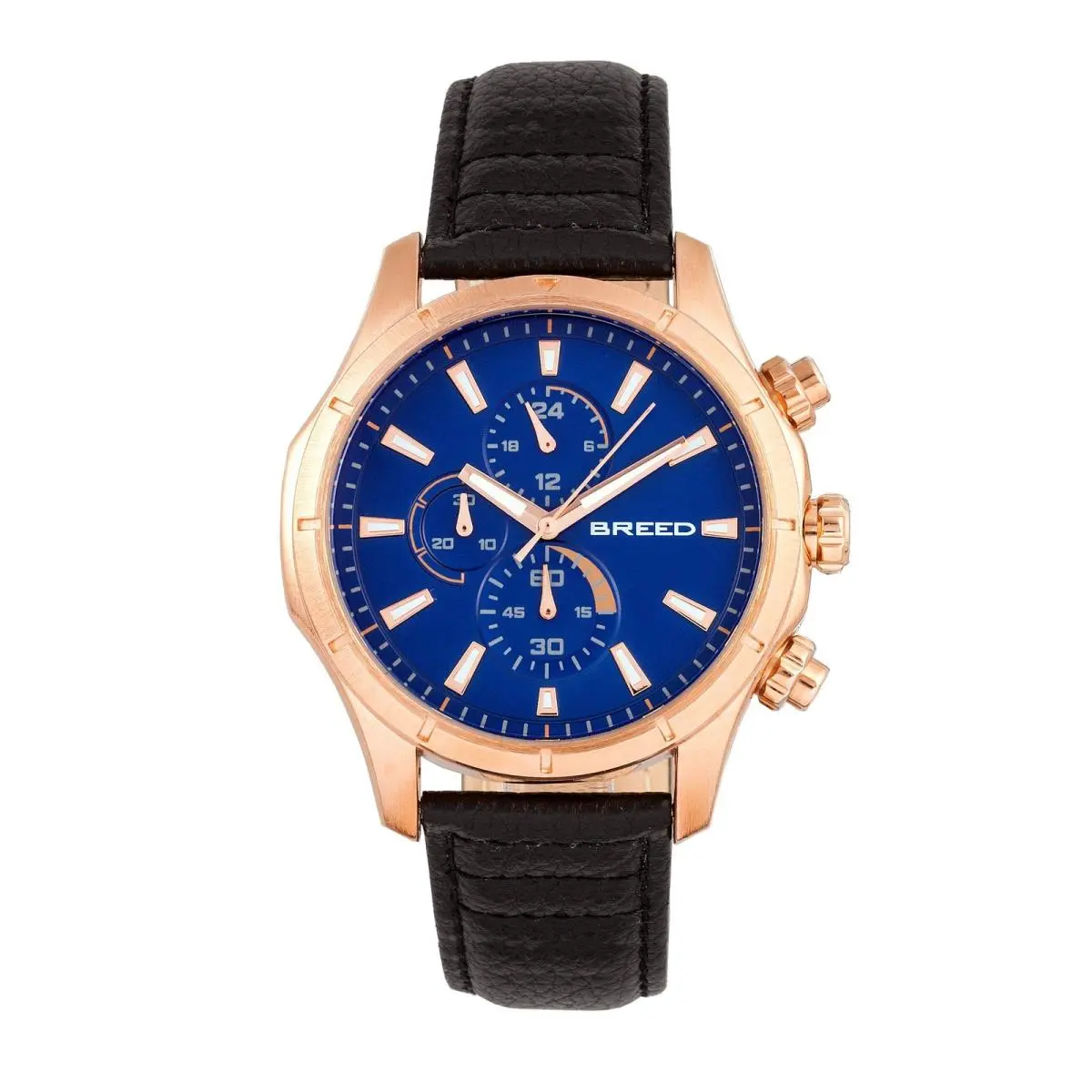 Breed Lacroix Rose Gold/black Blue Dial Wristwatch BRD6803