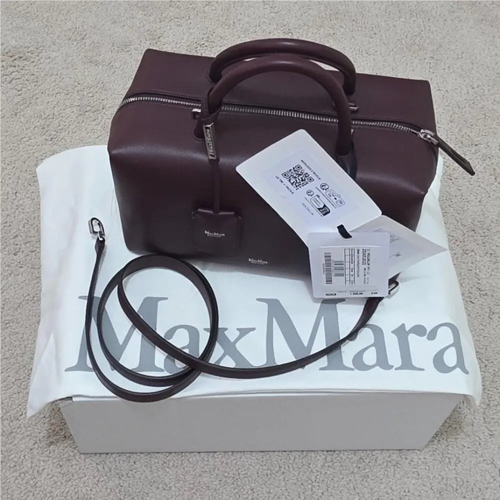 Max Mara Holdall Small Bowler Bag in Bordeaux w/ Dust Bag