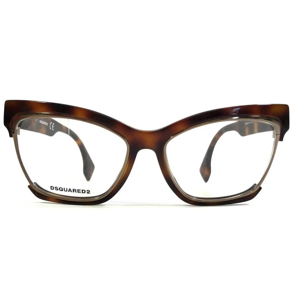Dsquared2 Eyeglasses Frames DQ5222 col.052 Tortoise Gold Cat Eye 54-17-145