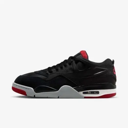 Air Jordan 4 RM Bred Black Red Grey Men`s Size Sneakers FQ7939-061 by Nike