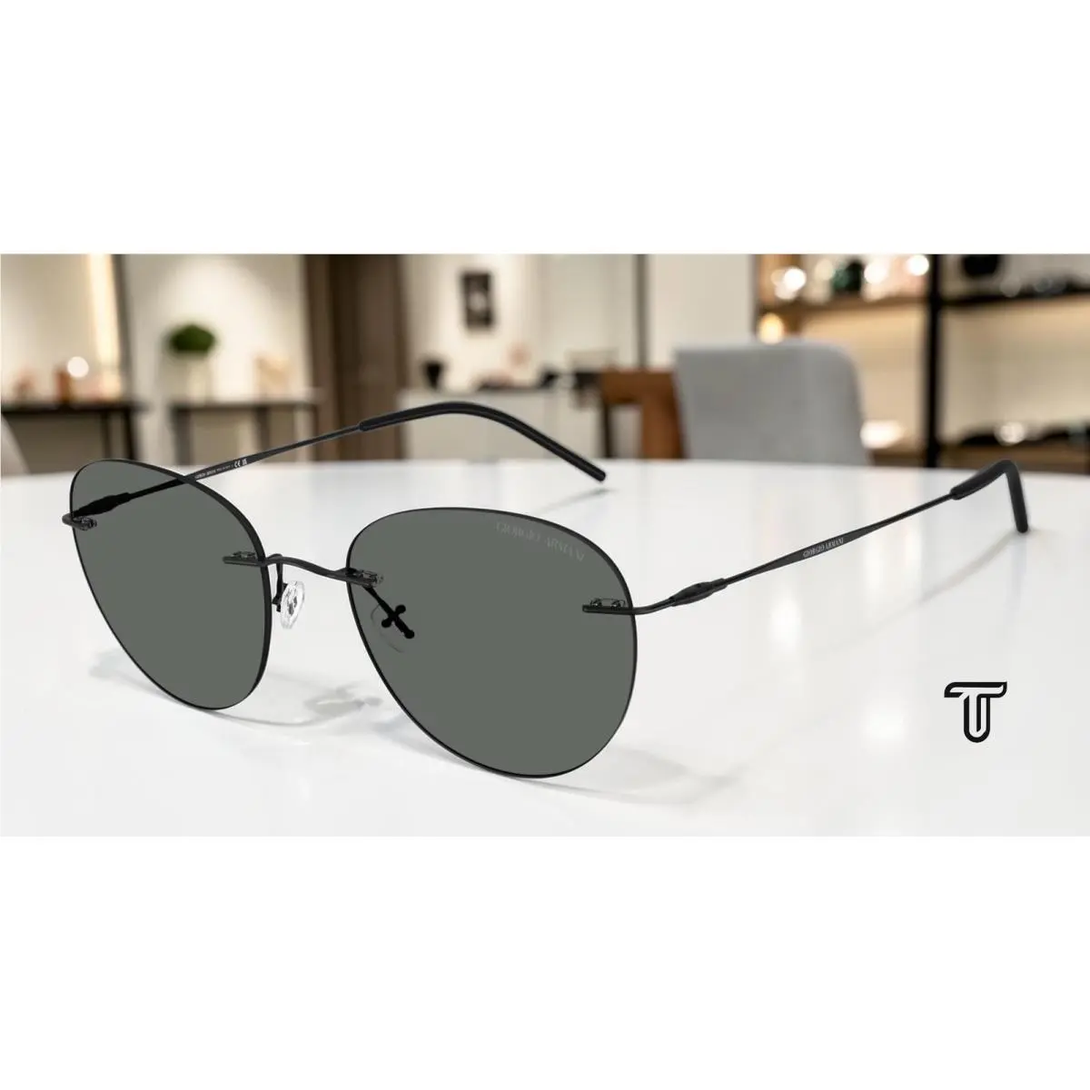 AR6182 300187 Matte Black Dark Grey 53 mm Men`s Sunglasses by Giorgio Armani