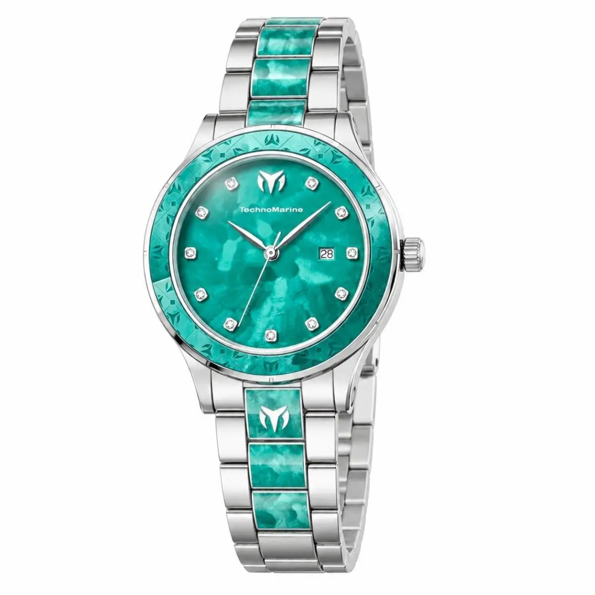 Technomarine Sea Seafoam Glow Women`s Watch 33mm Steel TM-725056 W/diver Box by TechnoMarine
