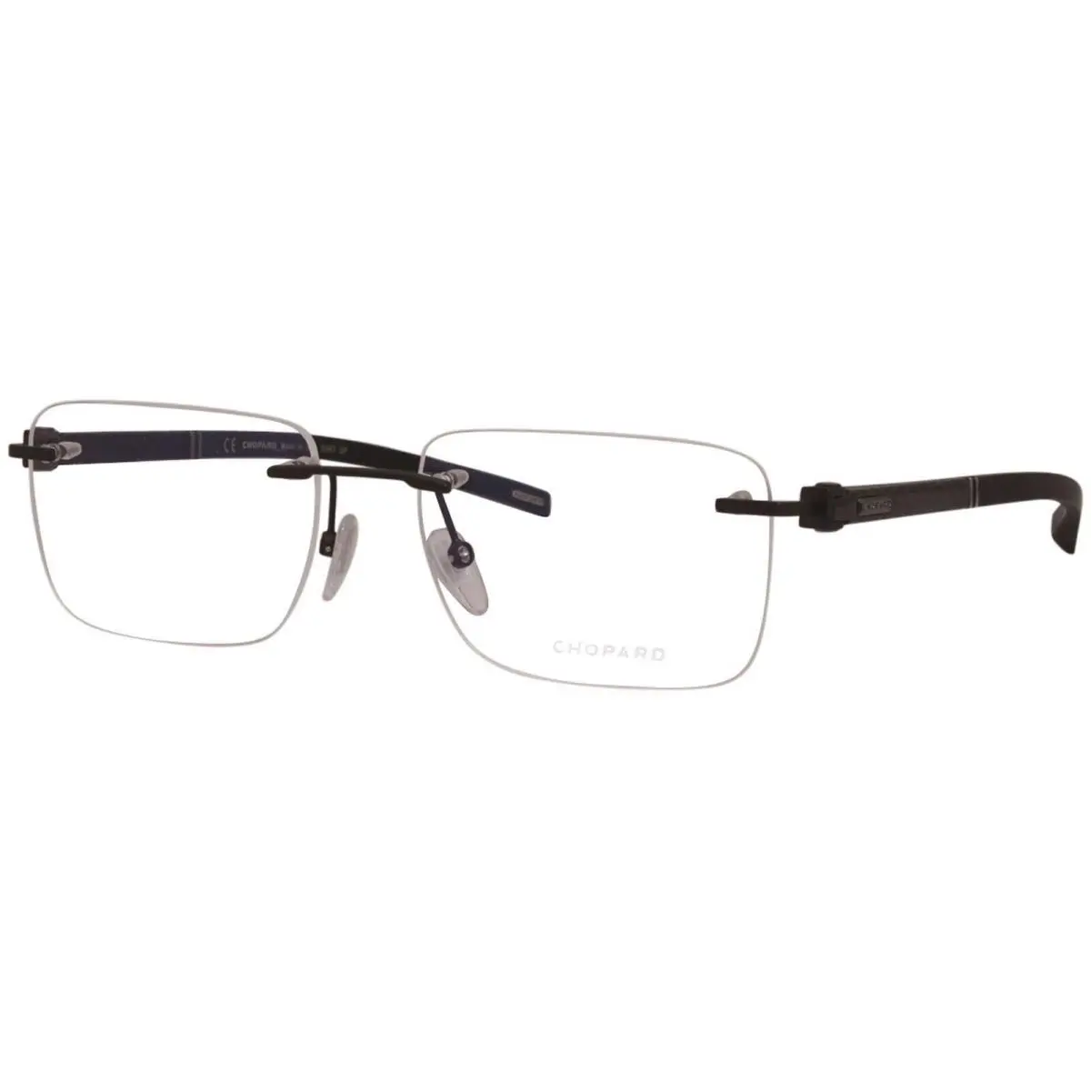 Chopard VCHD88 0627 Eyeglasses Men`s 23KT Black Rimless Optical Frame 56mm