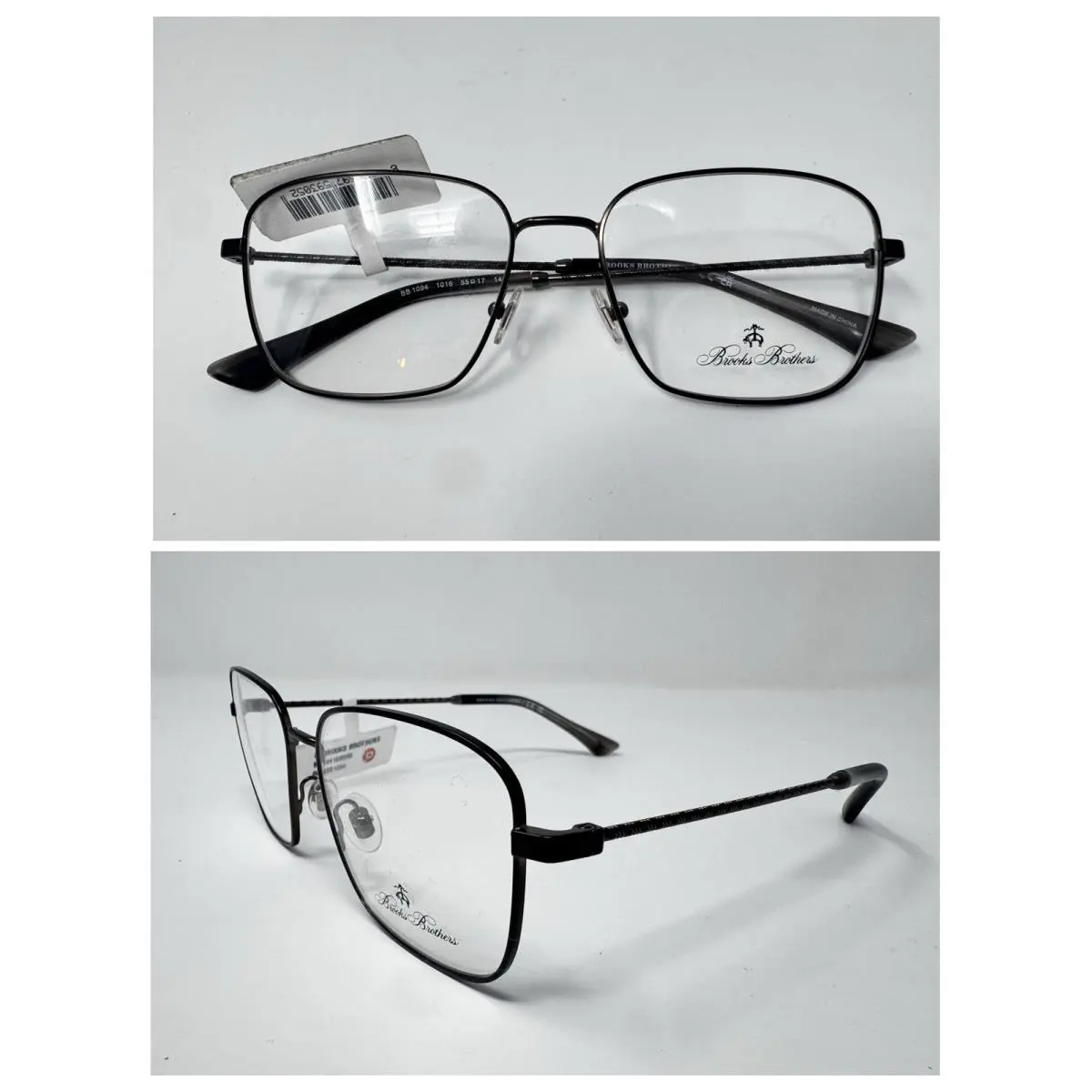 Brooks Brothers BB1094 Black Gunmetal Eyeglass Frames Old Stock 55-17-145