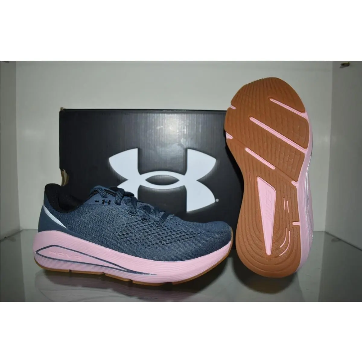 Under Armour Women`s Sonic 7 Running Shoes 3028003 044 Gray/pink