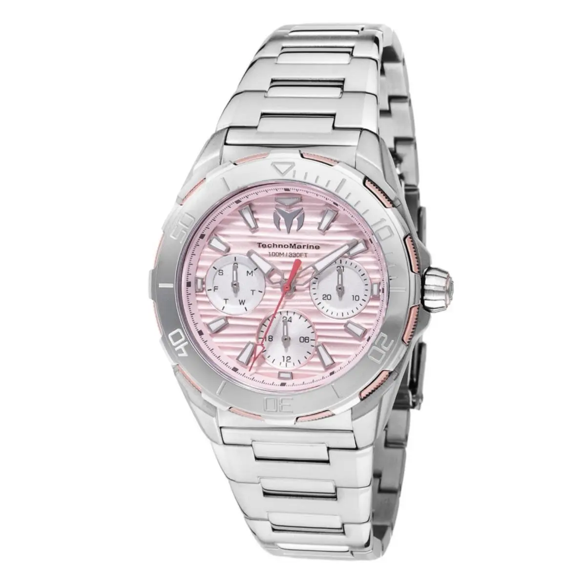 Technomarine Seven Seas Lady’s Watch Pink Dial TM-725048 36mm Steel 10ATMm by TechnoMarine
