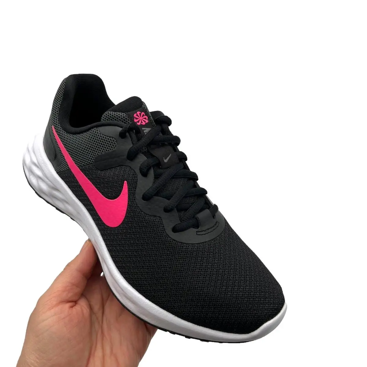 Revolution 6 Womens Running Shoes Size 6 Black Hyper Pink Iron Gray Sneaker by Nike