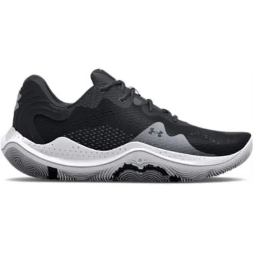 Under Armour Men`s Spawn 4 Basketball Shoes Black/white/metallic Silver - 302497