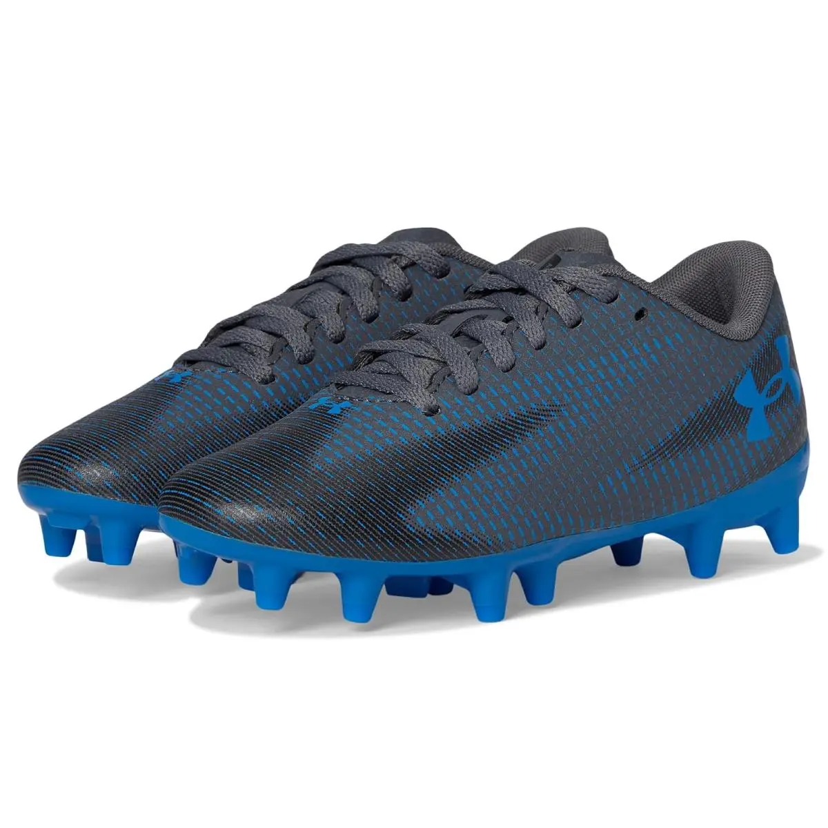 Under Armour shoes - Castlerock/Black/Blue Atlantis 6