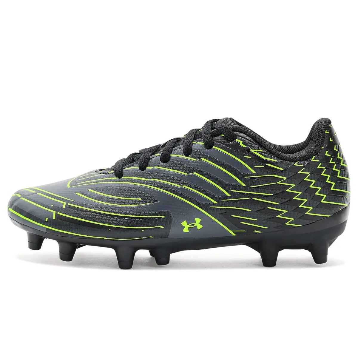 Under Armour shoes - Black/Titan Gray/Hyper Green 9