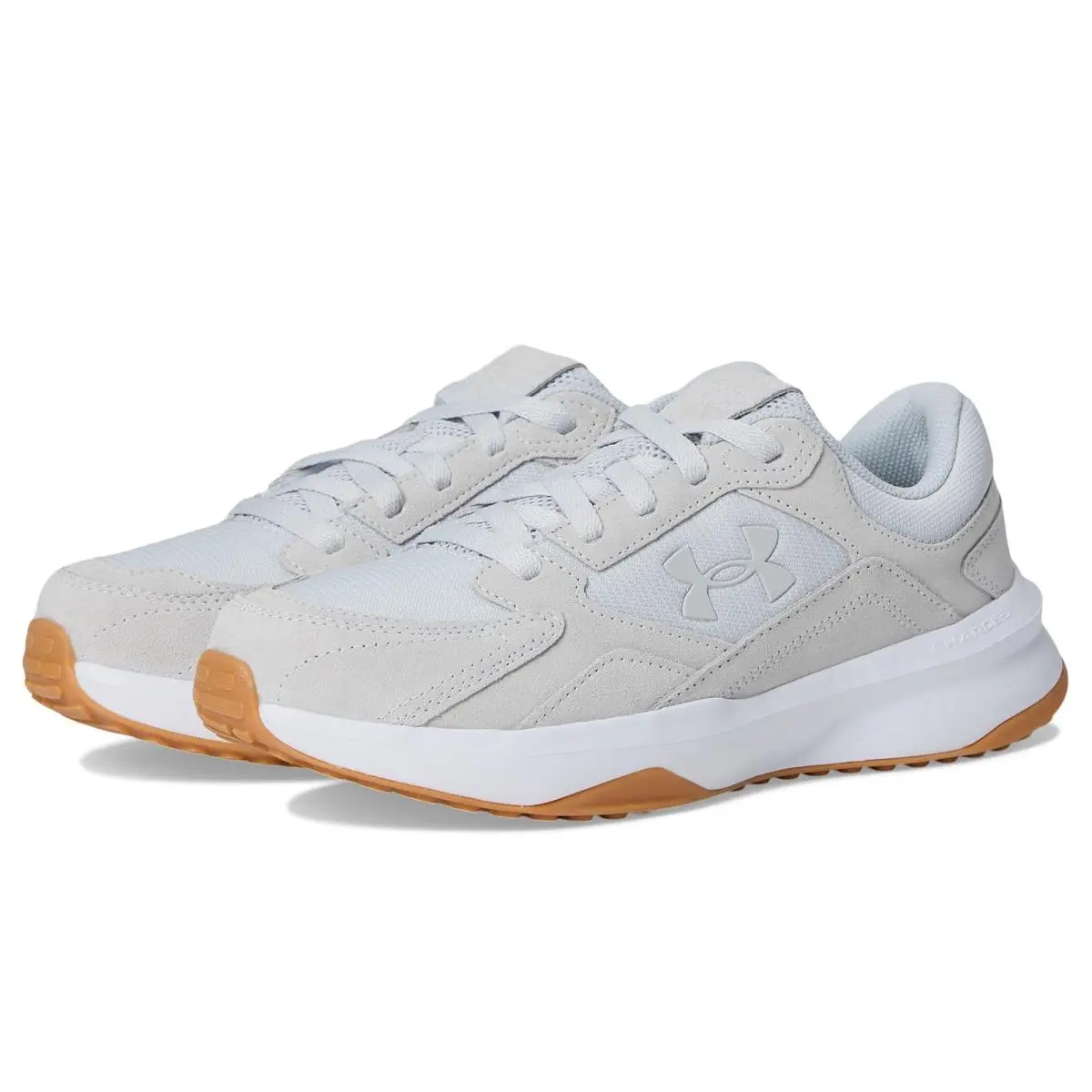 Woman`s Sneakers Athletic Shoes  Edge Suede Halo Gray/White/Halo Gray by Under Armour