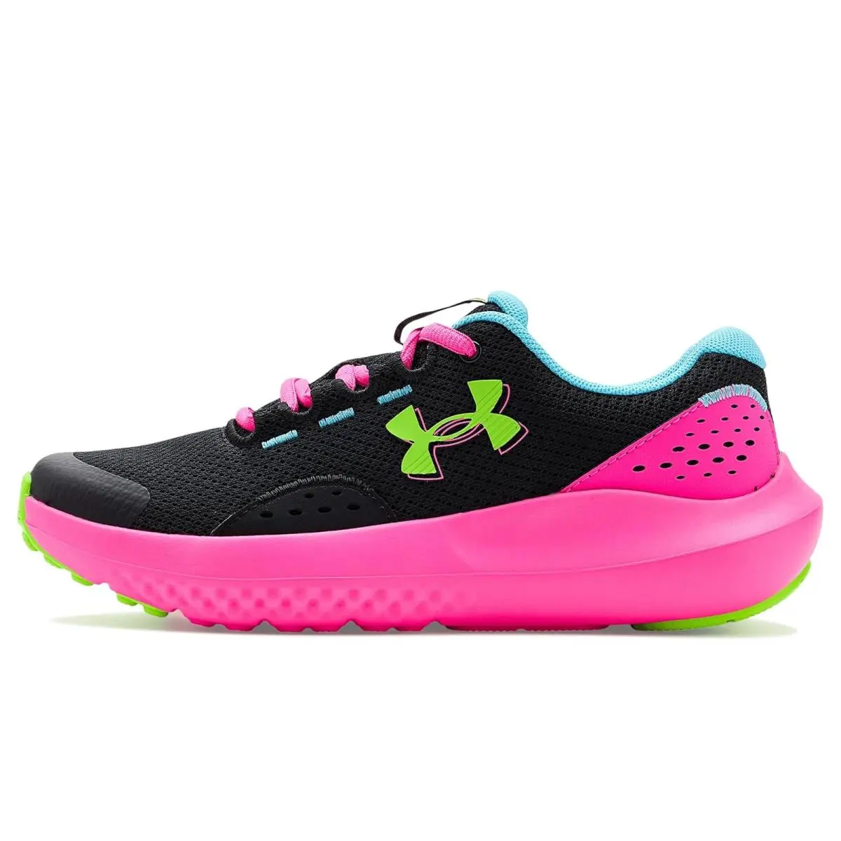 Under Armour shoes - Black/Fresco Blue/Hyper Green 9